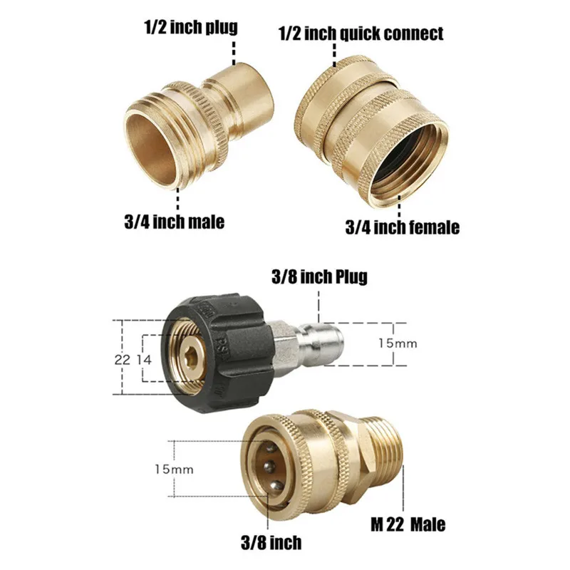 Pressure Washer Adapter Metric M22-14 Rotary Female Head Garden Hose Quick Release Connector For High Pressure Cleaning Machine
Pressure Washer Adapter Metric M22-14 Rotary Female Head Garden Hose Quick Release Connector For High Pressure Cleaning Machine