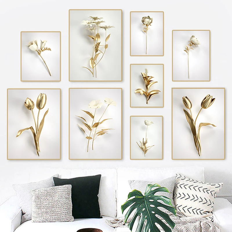 Nordic Golden Flower Posters Prints Abstract Plant Canvas Painting Fashion Wall Art Luxury Living Room Home Decoration Pictures
Nordic Golden Flower Posters Prints Abstract Plant Canvas Painting Fashion Wall Art Luxury Living Room Home Decoration Pictures