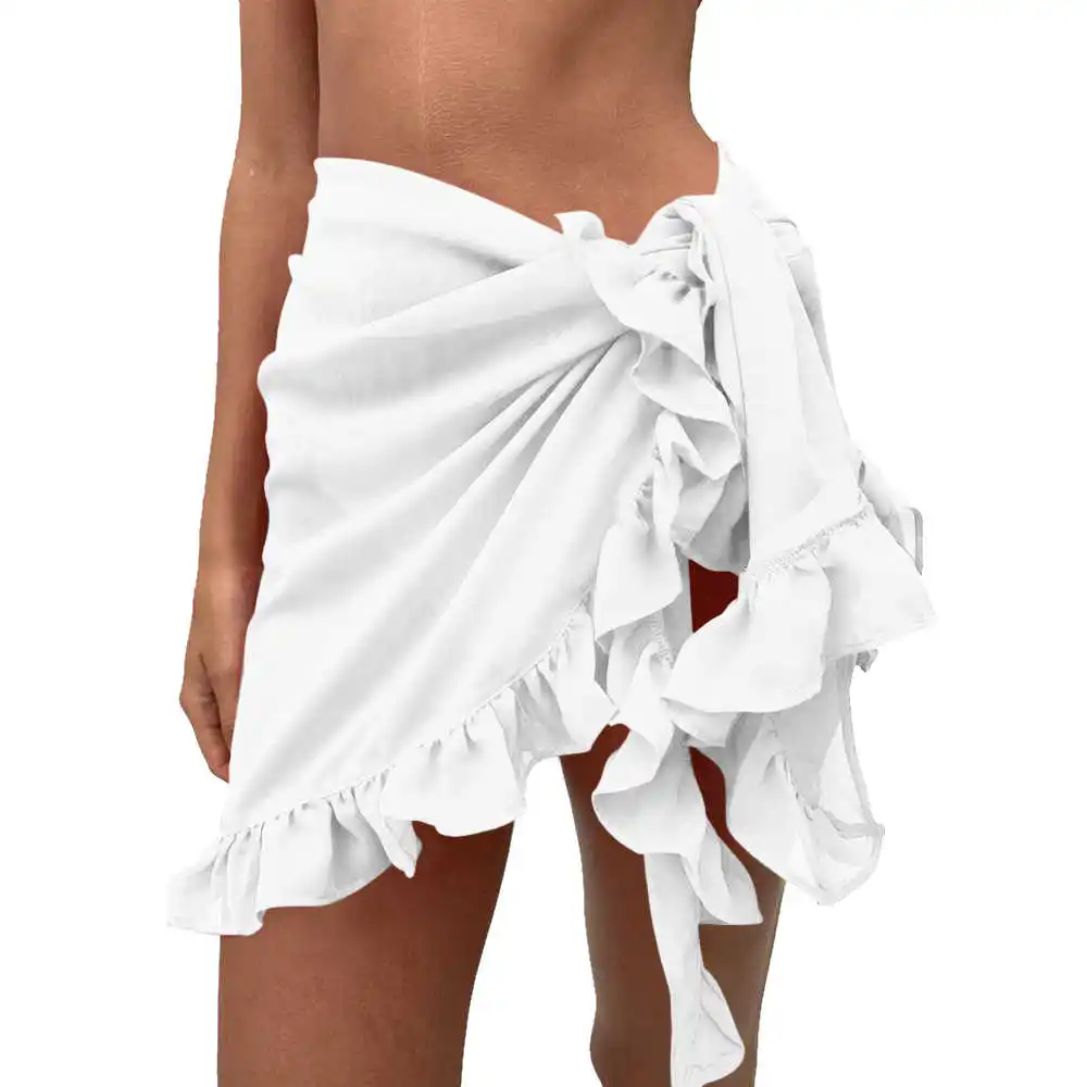 Swimwear Cover Ups Women Solid Skirt Ruffled Lace-Up Beach Dress Chiffon Sunscreen Skirt Swimming Bikini Set Cover Up Beachwear
Swimwear Cover Ups Women Solid Skirt Ruffled Lace-Up Beach Dress Chiffon Sunscreen Skirt Swimming Bikini Set Cover Up Beachwear