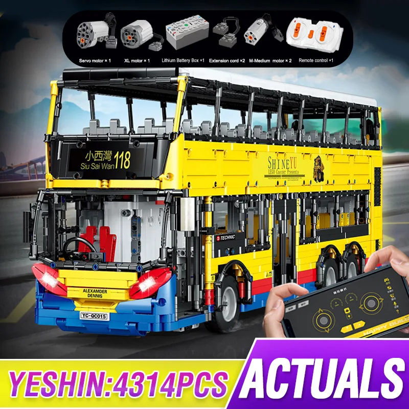 Yeshin QC015 High-Tech Car Model MOC APP RC TransBus Enviro 500 Set Assembly Motorized Car Building Blocks Kid Christmas Gift
Yeshin QC015 High-Tech Car Model MOC APP RC TransBus Enviro 500 Set Assembly Motorized Car Building Blocks Kid Christmas Gift