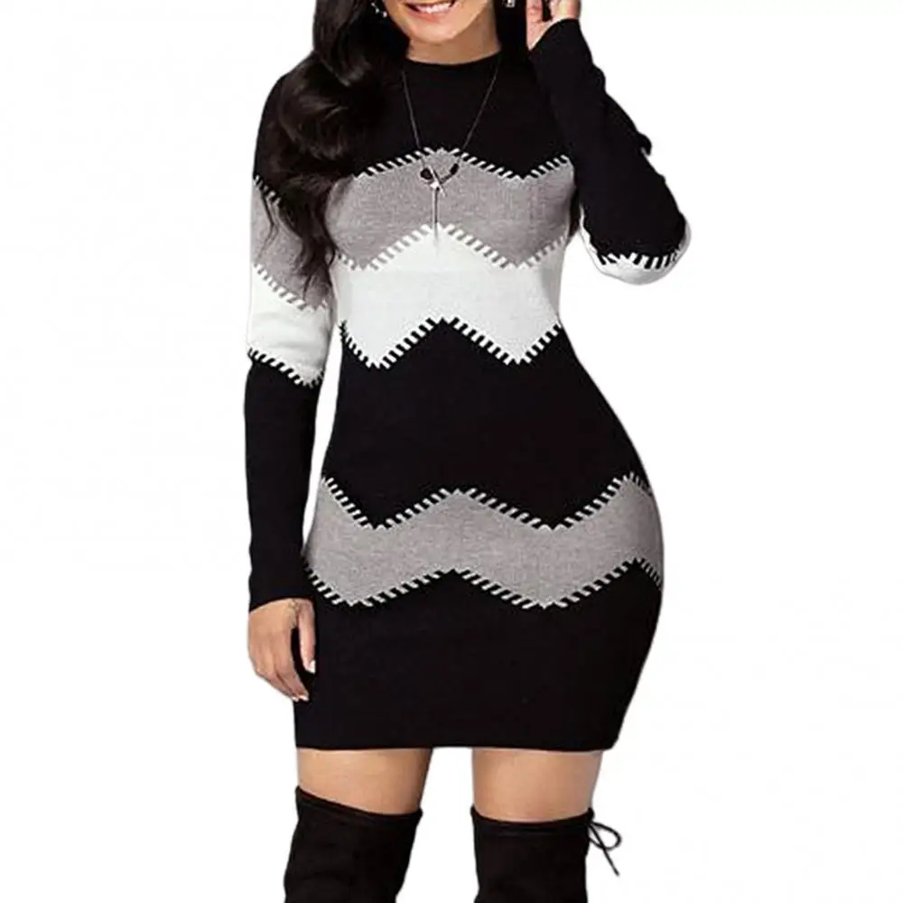 Dropshipping Women Autumn O Neck Long Sleeve Color Block Bodycon Warm Mini Sweater Dress
Dropshipping Women Autumn O Neck Long Sleeve Color Block Bodycon Warm Mini Sweater Dress