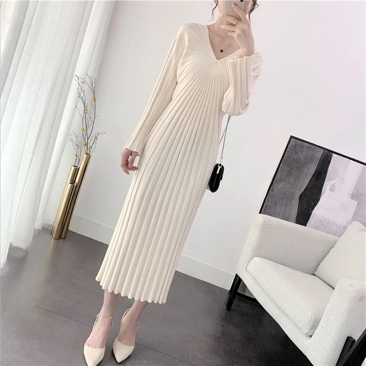 Clothing for Women Temperament Goddess Style Knitted Dress Autumn Winter Overknee Long Solid Color Woolen dress Women
Clothing for Women Temperament Goddess Style Knitted Dress Autumn Winter Overknee Long Solid Color Woolen dress Women
