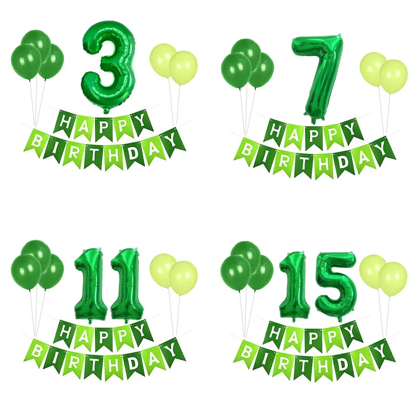 Green Jungle Theme Happy Birthday Banner Latex 32 Inches Number Foil Balloons Children's Birthday Party Decorations Kids
Green Jungle Theme Happy Birthday Banner Latex 32 Inches Number Foil Balloons Children's Birthday Party Decorations Kids