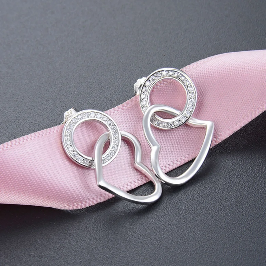 Hemiston 925 Sterling Silver Round Heart Earrings for Lovers Zircon Earrings For Women Gift
Hemiston 925 Sterling Silver Round Heart Earrings for Lovers Zircon Earrings For Women Gift