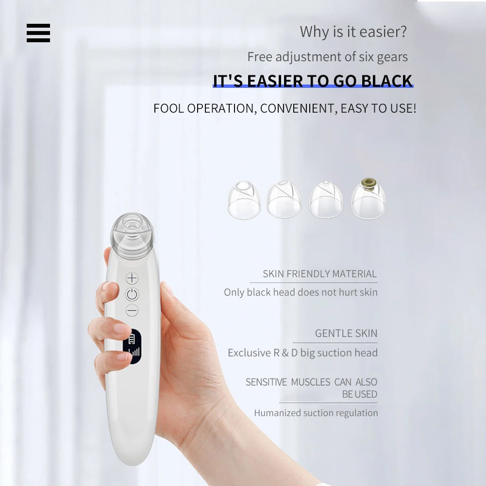 Visual Blackhead Remover Face Deep Nose Cleaner T Zone Pore Acne Pimple Removal Vacuum Suction Facial Beauty Clean Skin Tool
Visual Blackhead Remover Face Deep Nose Cleaner T Zone Pore Acne Pimple Removal Vacuum Suction Facial Beauty Clean Skin Tool