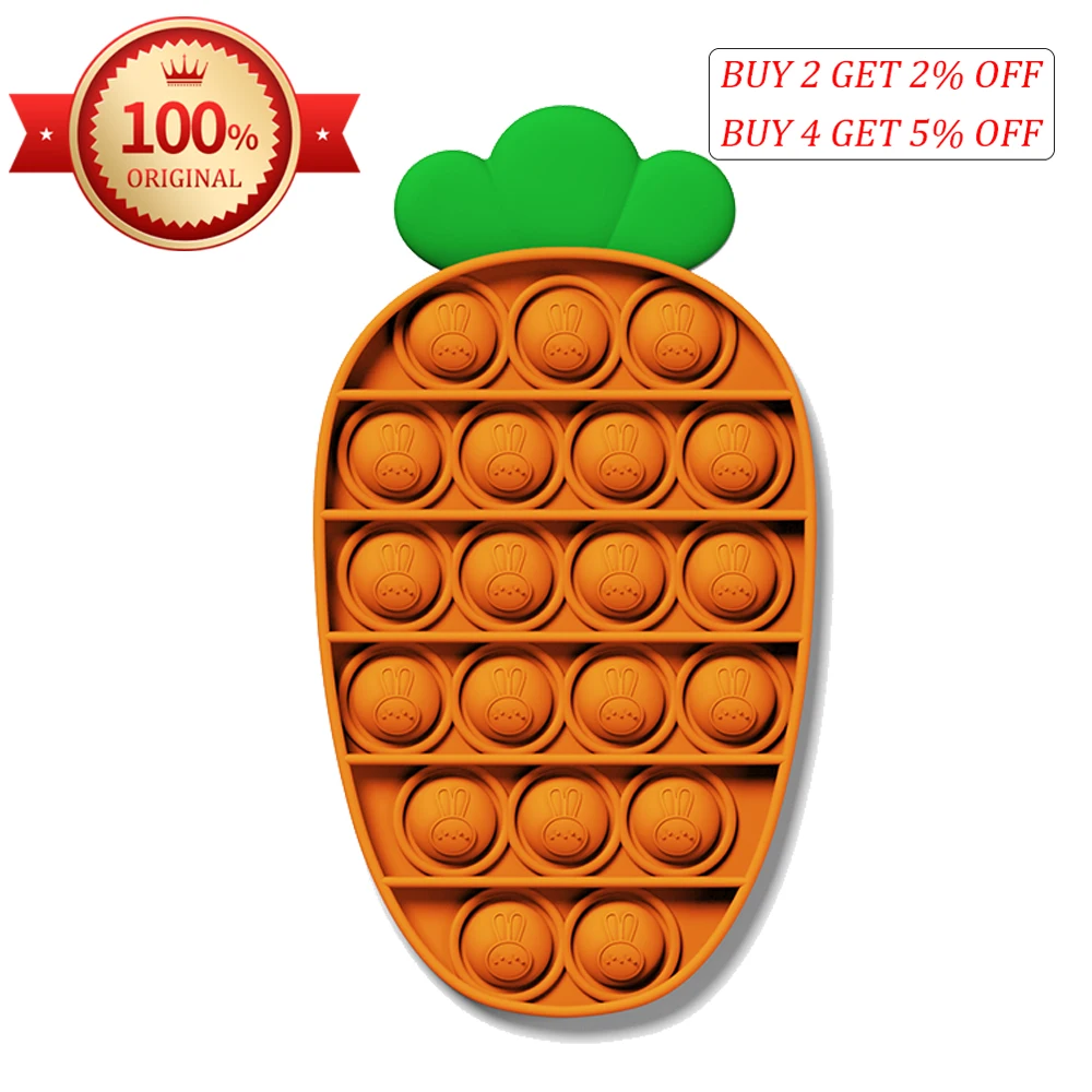 Carrots Fun Pop Fidget Toys for Children Adults Kawaii Figet Toy Kids Push Bubble down Antistress toy Girls Boys Birthday Gift
Carrots Fun Pop Fidget Toys for Children Adults Kawaii Figet Toy Kids Push Bubble down Antistress toy Girls Boys Birthday Gift