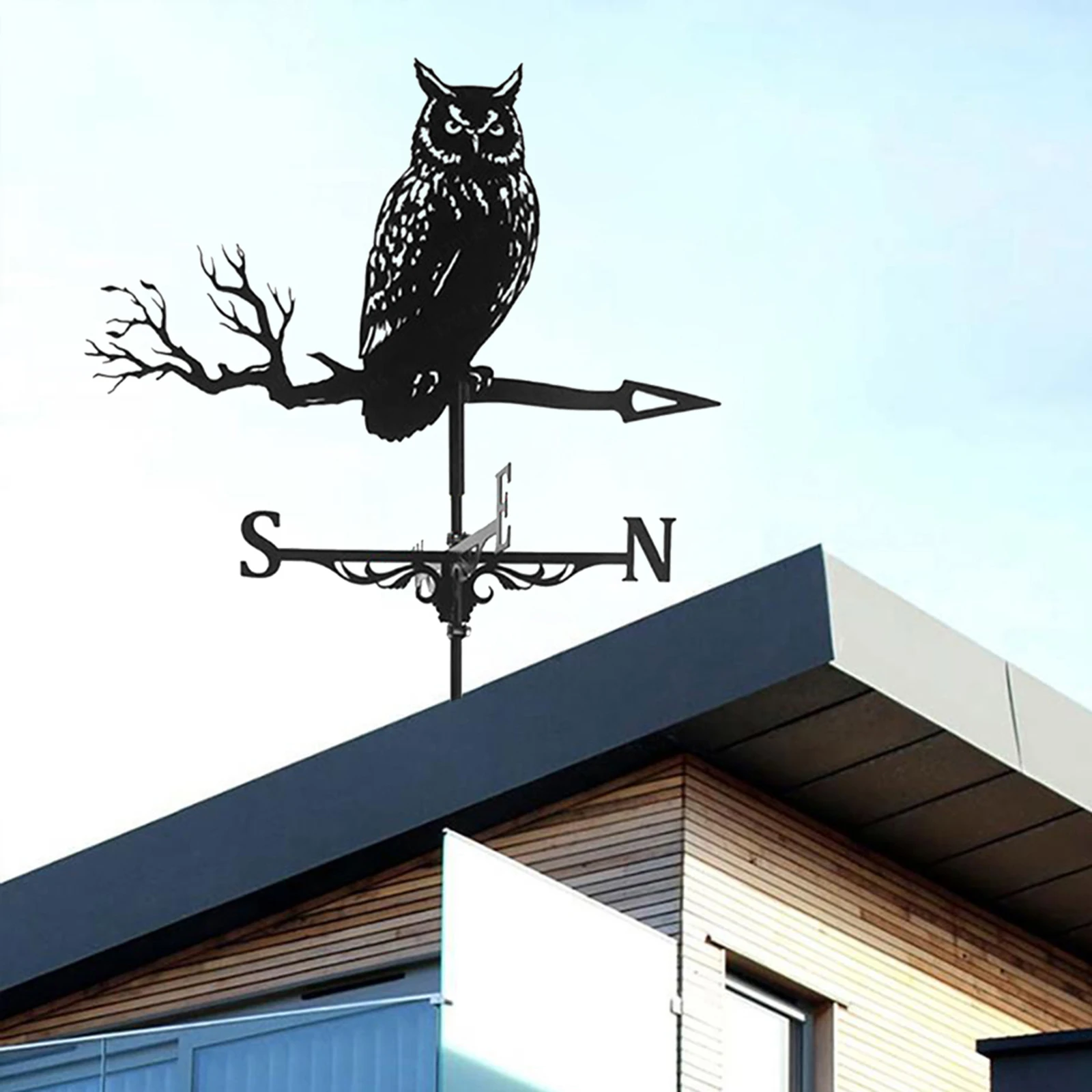 Iron Owl Weather Vane Farm Retro Scene Garden Stake Weather Vane Professional Measuring Tool Garden Yard Roof Mount 
Iron Owl Weather Vane Farm Retro Scene Garden Stake Weather Vane Professional Measuring Tool Garden Yard Roof Mount
