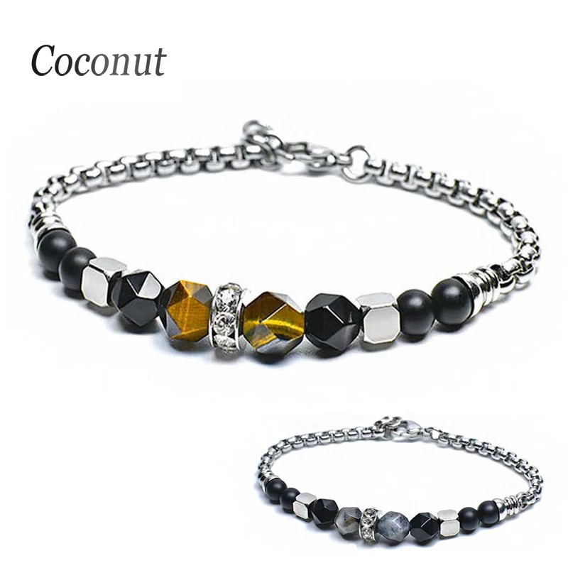 Men's Natural Stone Beaded Bracelet For Women Men Stainless Steel Tiger Eye Stone Beads Bracelets Female Male Jewelry Gifts
Men's Natural Stone Beaded Bracelet For Women Men Stainless Steel Tiger Eye Stone Beads Bracelets Female Male Jewelry Gifts