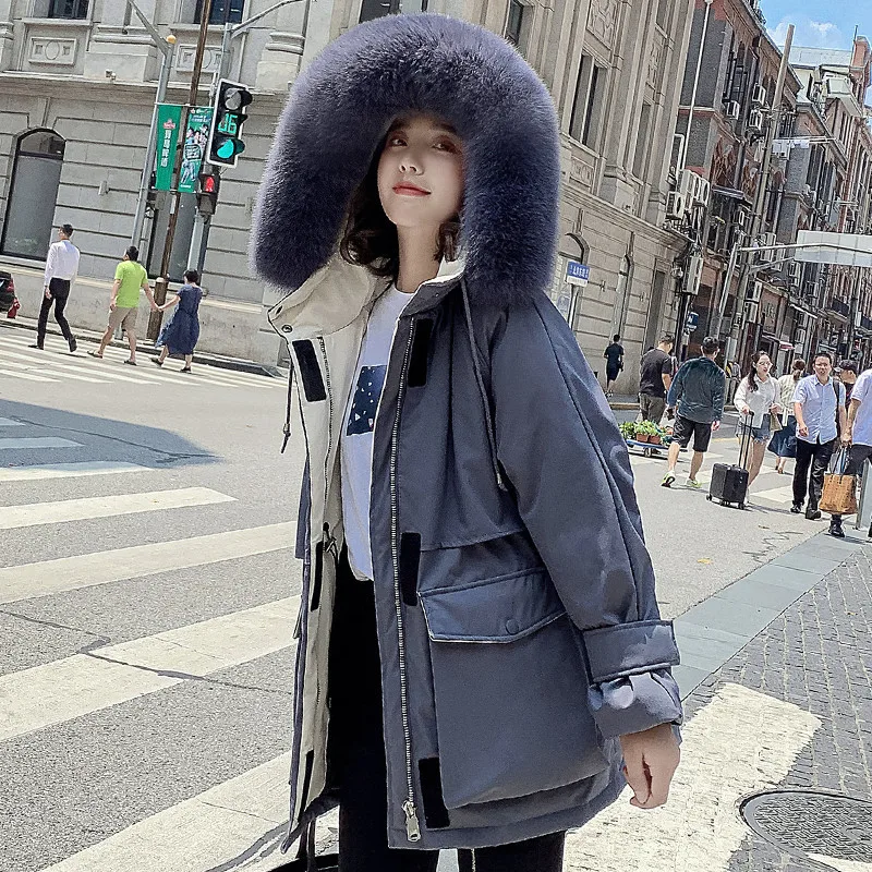New Winter Best-selling Women's Down Jacket Fashion Fur Collar Velcro Warm Jacket Women Outdoor Leisure Mid-length Cotton Jacket
New Winter Best-selling Women's Down Jacket Fashion Fur Collar Velcro Warm Jacket Women Outdoor Leisure Mid-length Cotton Jacket