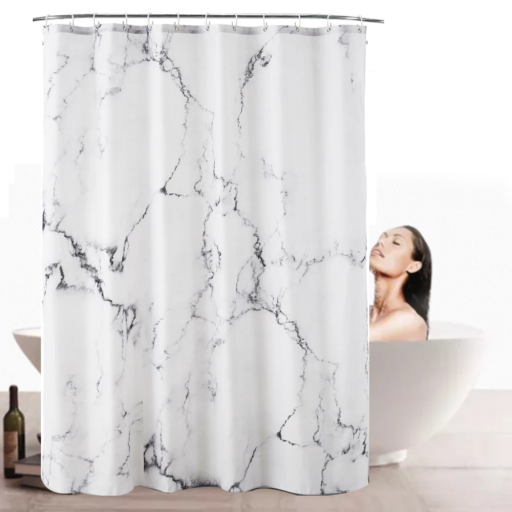 Утолщенная занавеска для душа с мраморным принтом, водонепроницаемая занавеска для ванной из полиэстера с крючками для дома, отеля, Товары ...
Утолщенная занавеска для душа с мраморным принтом, водонепроницаемая занавеска для ванной из полиэстера с крючками для дома, отеля, Товары ...