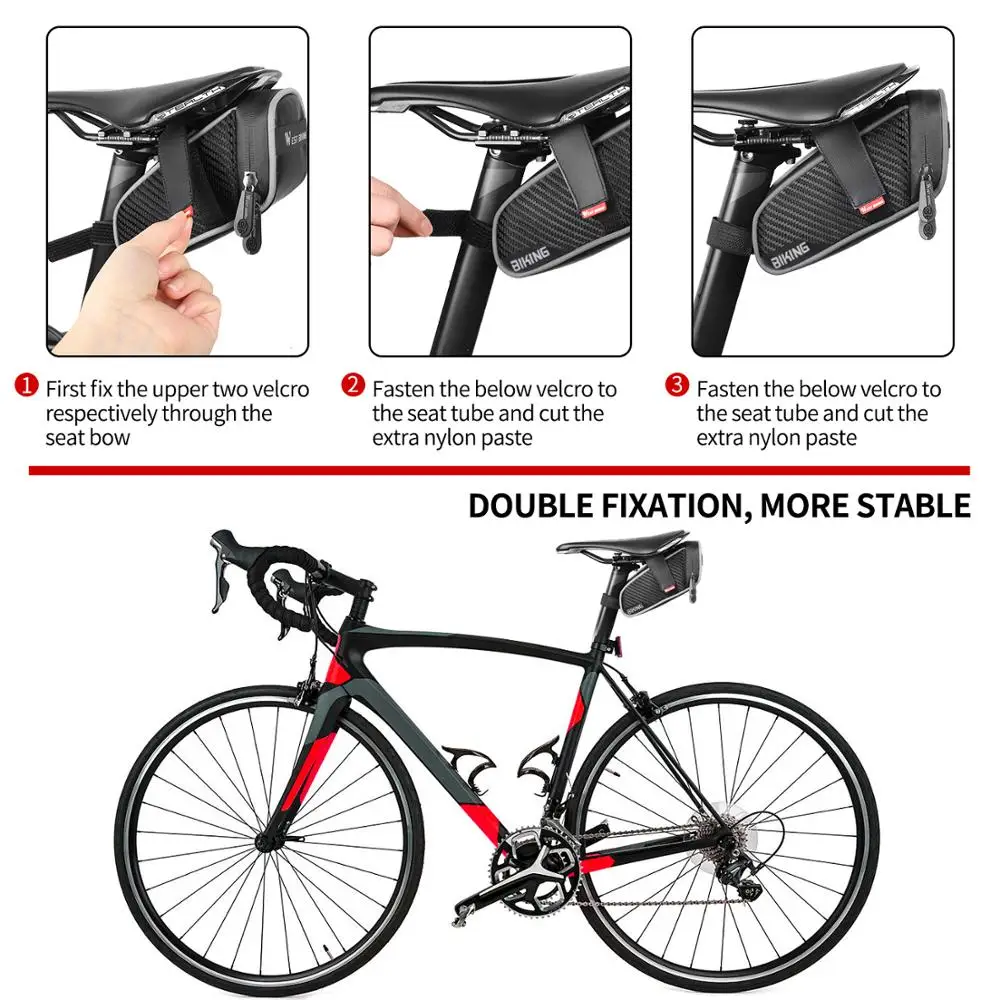 Bike tail bag waterproof back seat bag MTB road bike saddle bag repair tool storage bag seat pole bag riding equipment
Bike tail bag waterproof back seat bag MTB road bike saddle bag repair tool storage bag seat pole bag riding equipment