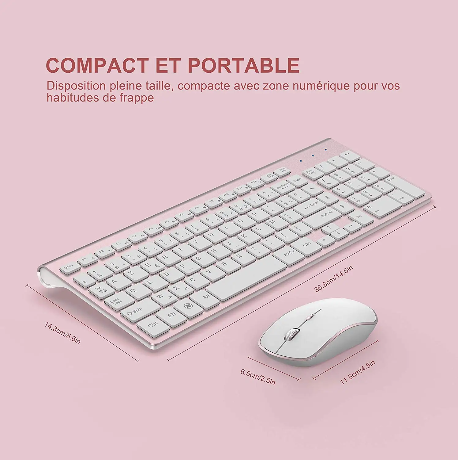 Беспроводная клавиатура и мышь французский полноразмерный дизайн французская