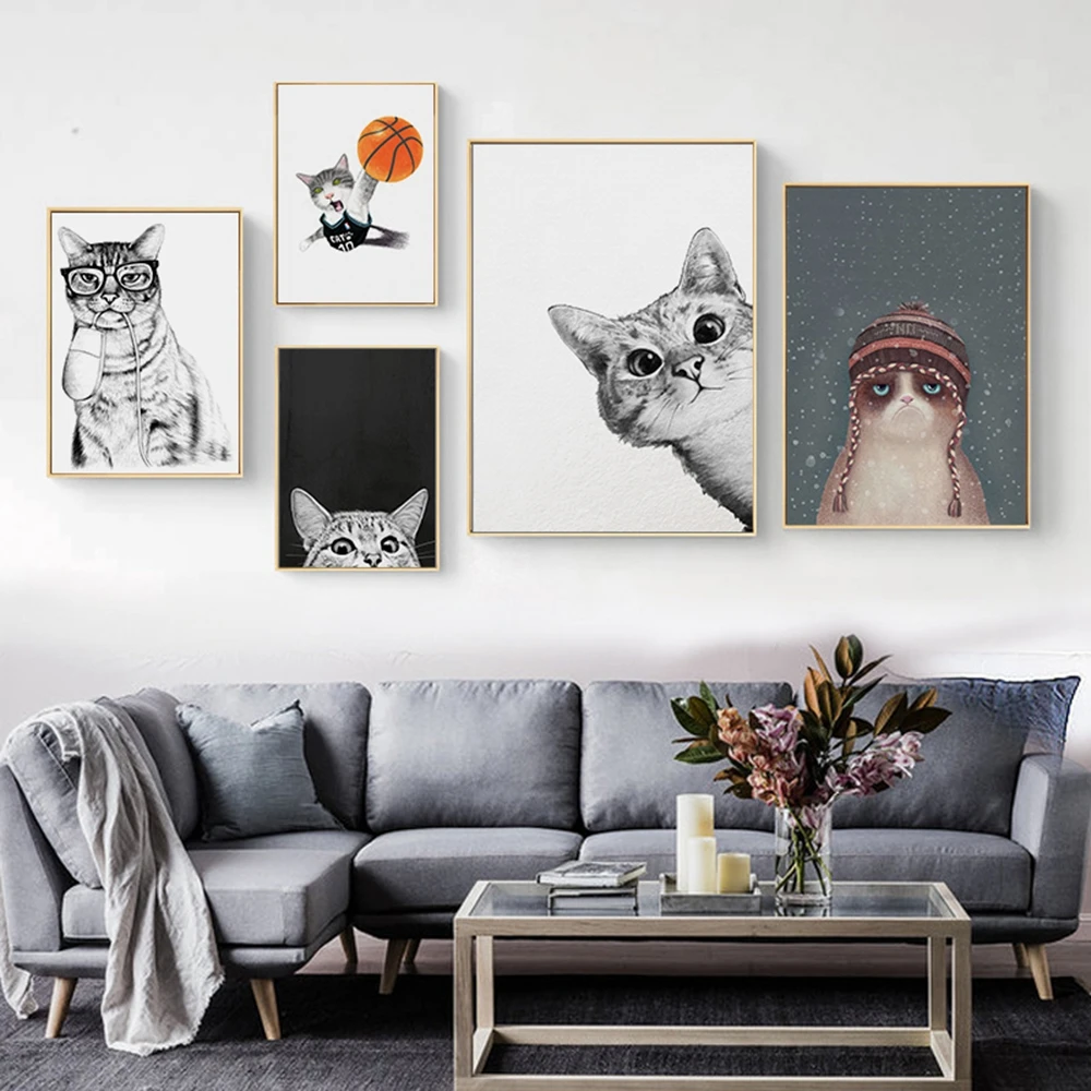 Cat Posters And Prints Animal Canvas Painting Wall Art Pictures For Kids Room Baby Room Decoration cuadros para el hogar
Cat Posters And Prints Animal Canvas Painting Wall Art Pictures For Kids Room Baby Room Decoration cuadros para el hogar