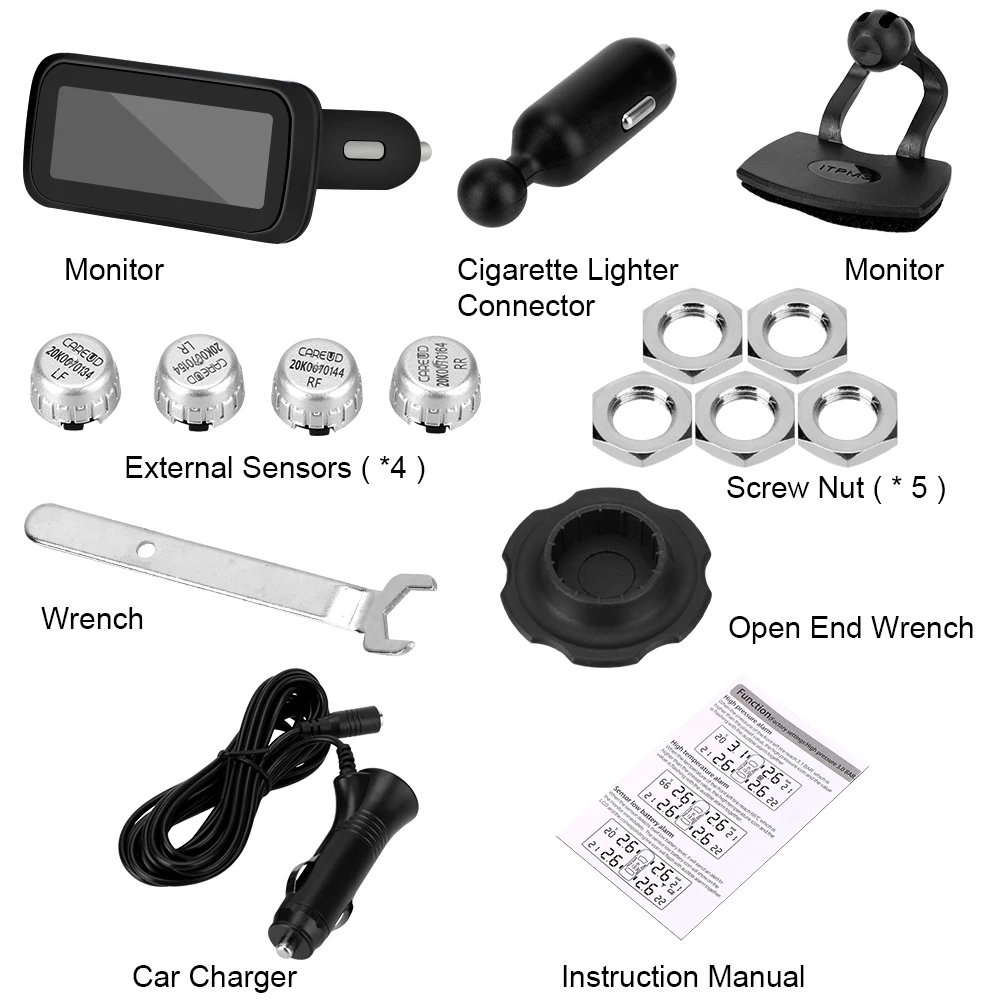LEEPEE Car TPMS Tire Pressure Monitoring System Wireless Digital LCD Display Auto Security Alarm Systems Cigarette Lighter Type
LEEPEE Car TPMS Tire Pressure Monitoring System Wireless Digital LCD Display Auto Security Alarm Systems Cigarette Lighter Type
