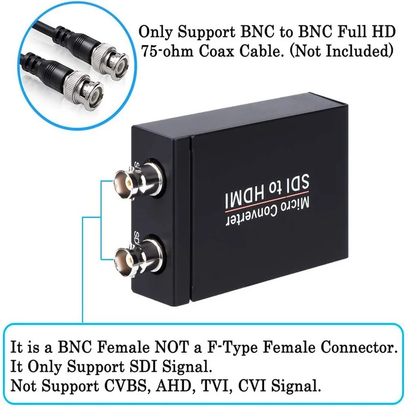1080P HDMI-compatible To 3G HD SDI Video Audio Micro Installation Disassemble Conveniently for HDTV Monitor Camera
1080P HDMI-compatible To 3G HD SDI Video Audio Micro Installation Disassemble Conveniently for HDTV Monitor Camera