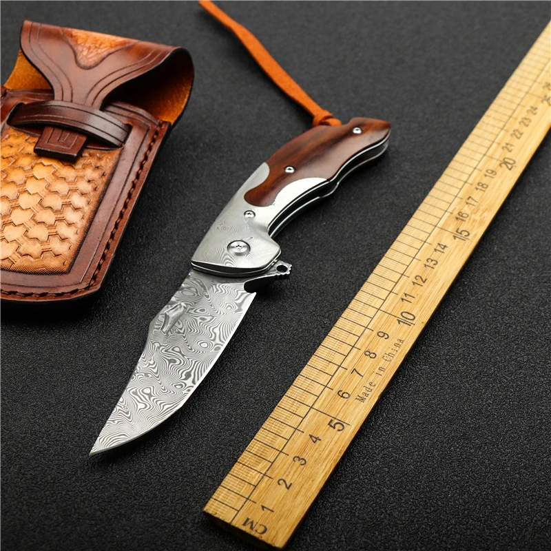 Складной нож из дамасской стали высококачественное охотничье лезвие