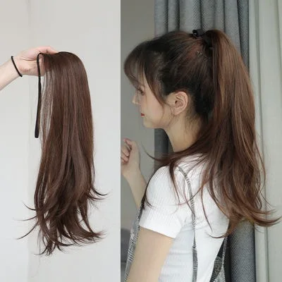 Lovely Air Bangs Strap-style micro-roll ponytail mid-length straight hair braid, lifelike natural hair tail 
Lovely Air Bangs Strap-style micro-roll ponytail mid-length straight hair braid, lifelike natural hair tail
