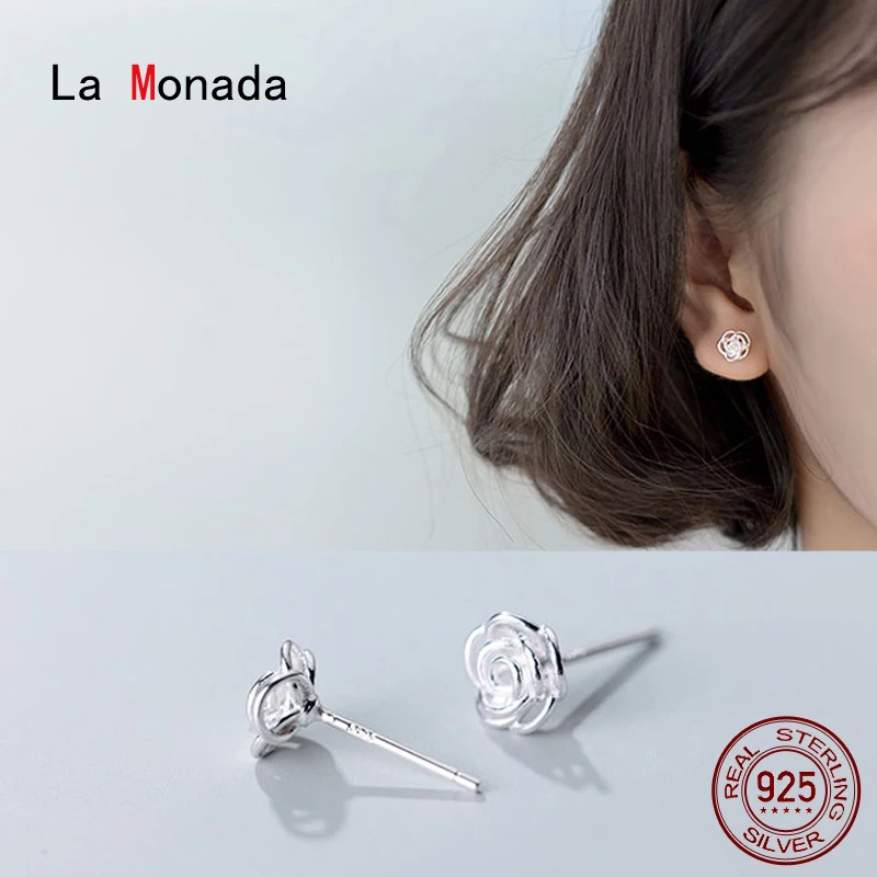 Женские серьги-пусеты La Monada, минималистичные серьги из стерлингового серебра 925 пробы с полым цветком, ювелирные украшения
Женские серьги-пусеты La Monada, минималистичные серьги из стерлингового серебра 925 пробы с полым цветком, ювелирные украшения
