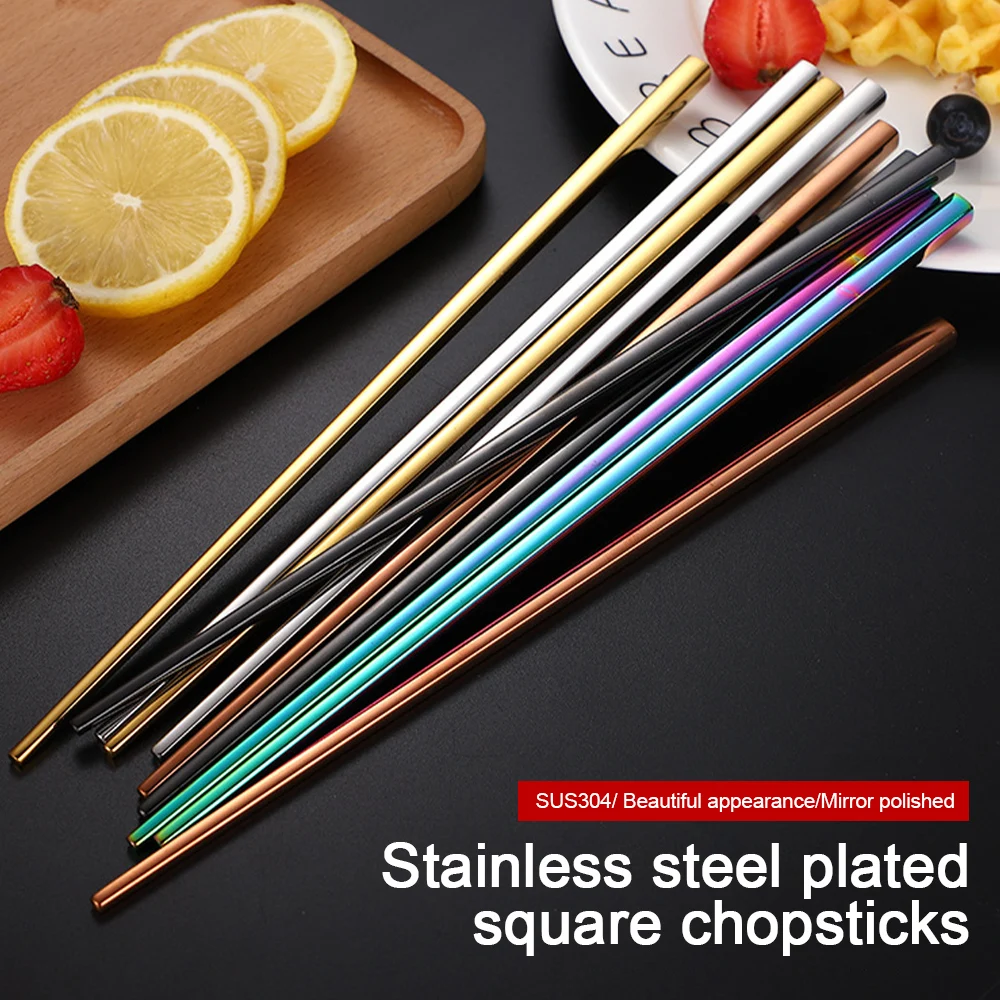 2pcs Stainless Steel Chopsticks Portable Reusable Polished Colorful Metal Chopsticks Food Sticks for Home Party Restaurant
2pcs Stainless Steel Chopsticks Portable Reusable Polished Colorful Metal Chopsticks Food Sticks for Home Party Restaurant
