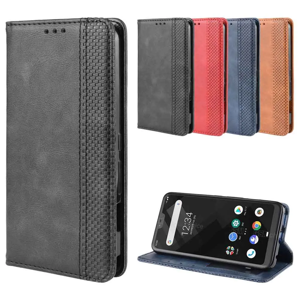 

Leather phone case for FUJITSU Arrows U / Be3 F-02L / 801FJ back Cover Flip card wallet with stand Retro Coque