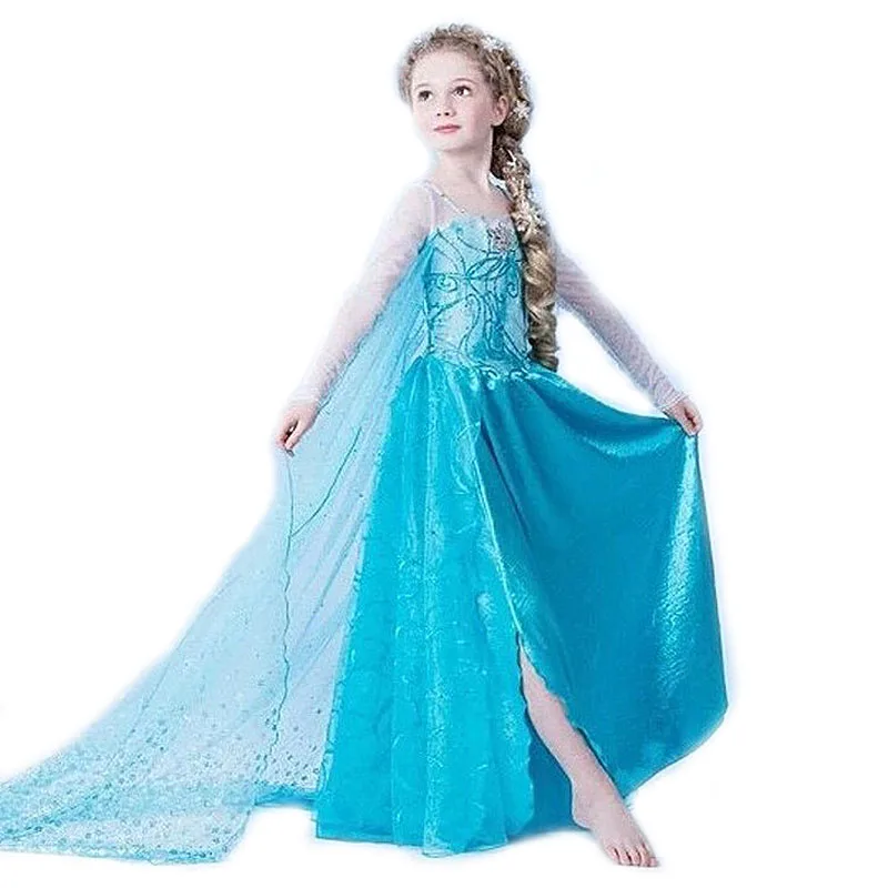 

2021New Dress Princess Dresses Elza Teenagers Kids Dresses for Girls Children Clothing Anna Elsa Party Snow Queen Cosplay