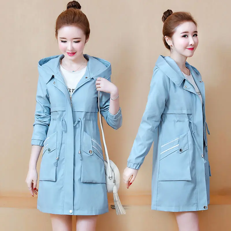 Fashion Women's Trench Coat 2020 New Spring Autumn Coat Mid-Long Hooded Slim Solid Color Casual Windbreaker Outwear Tooling
Fashion Women's Trench Coat 2020 New Spring Autumn Coat Mid-Long Hooded Slim Solid Color Casual Windbreaker Outwear Tooling