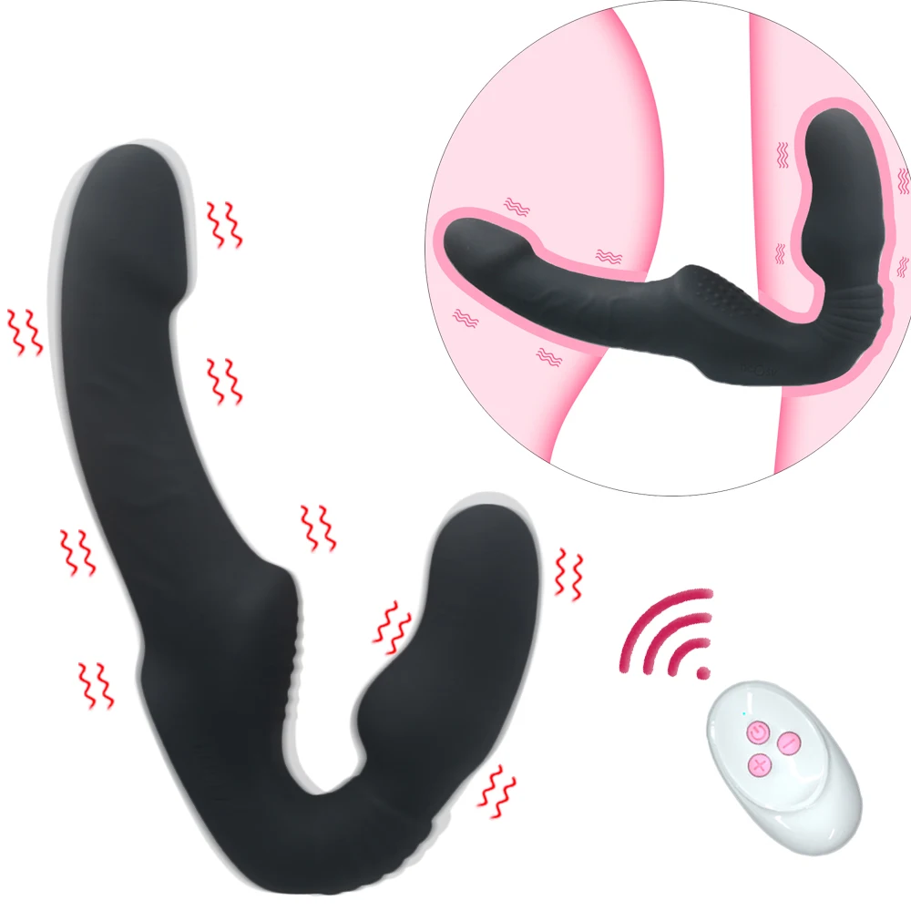 10 скоростей без бретелек вибратор Strapon женский Двойной вибрирующий G Spot взрослый