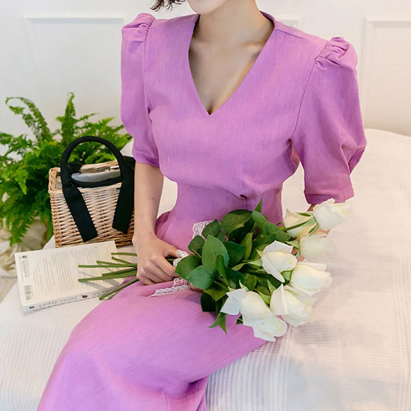 Vintage High Quality Dresses Women V-Neck Pencil Dress Elegant Korean Simple Bodycon Work Office Vestidos 2021 New Summer
Vintage High Quality Dresses Women V-Neck Pencil Dress Elegant Korean Simple Bodycon Work Office Vestidos 2021 New Summer