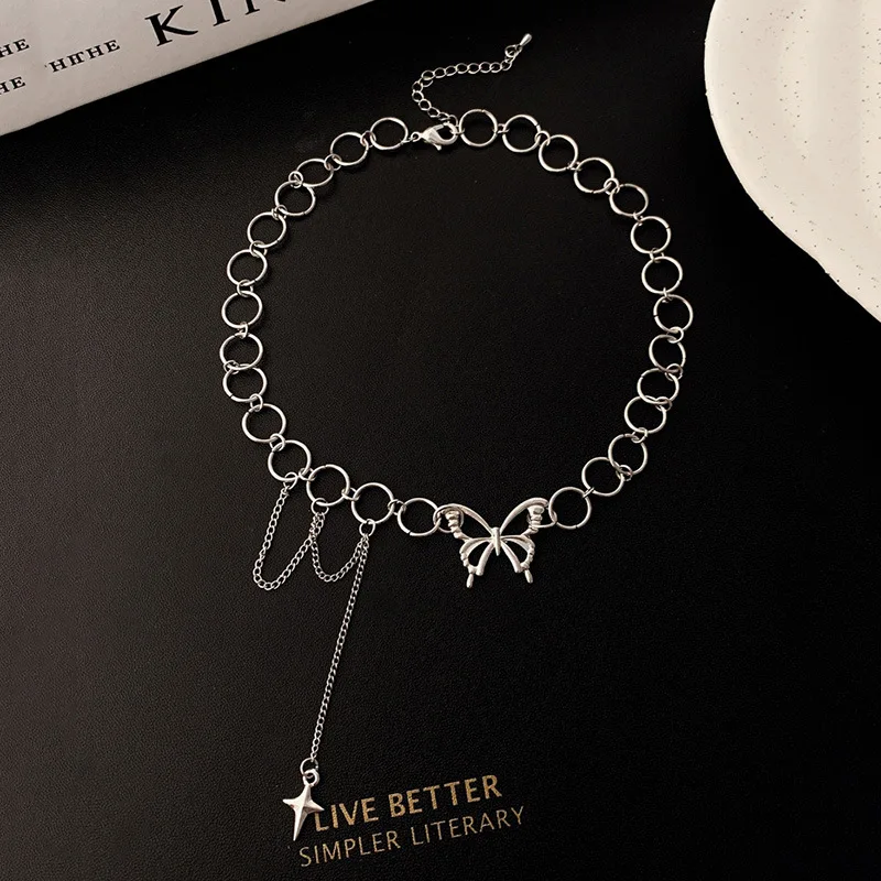 Long Star Pendant Necklace Choker Hollow Butterfly Short Circle Necklace For Women Fashion Date Jewelry Fashion Gift
Long Star Pendant Necklace Choker Hollow Butterfly Short Circle Necklace For Women Fashion Date Jewelry Fashion Gift