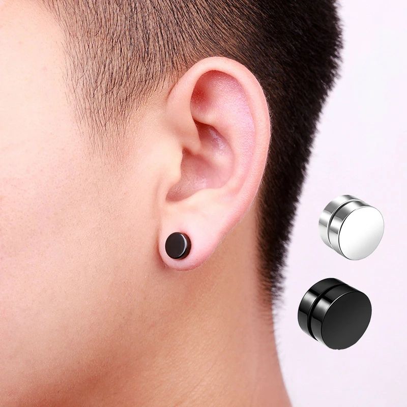 Unisex Double Side Black Round Magnet Punk Stud Earrings For Women/men Stainless Steel Magnetic Ear Nail Without Piercing 1pcs
Unisex Double Side Black Round Magnet Punk Stud Earrings For Women/men Stainless Steel Magnetic Ear Nail Without Piercing 1pcs
