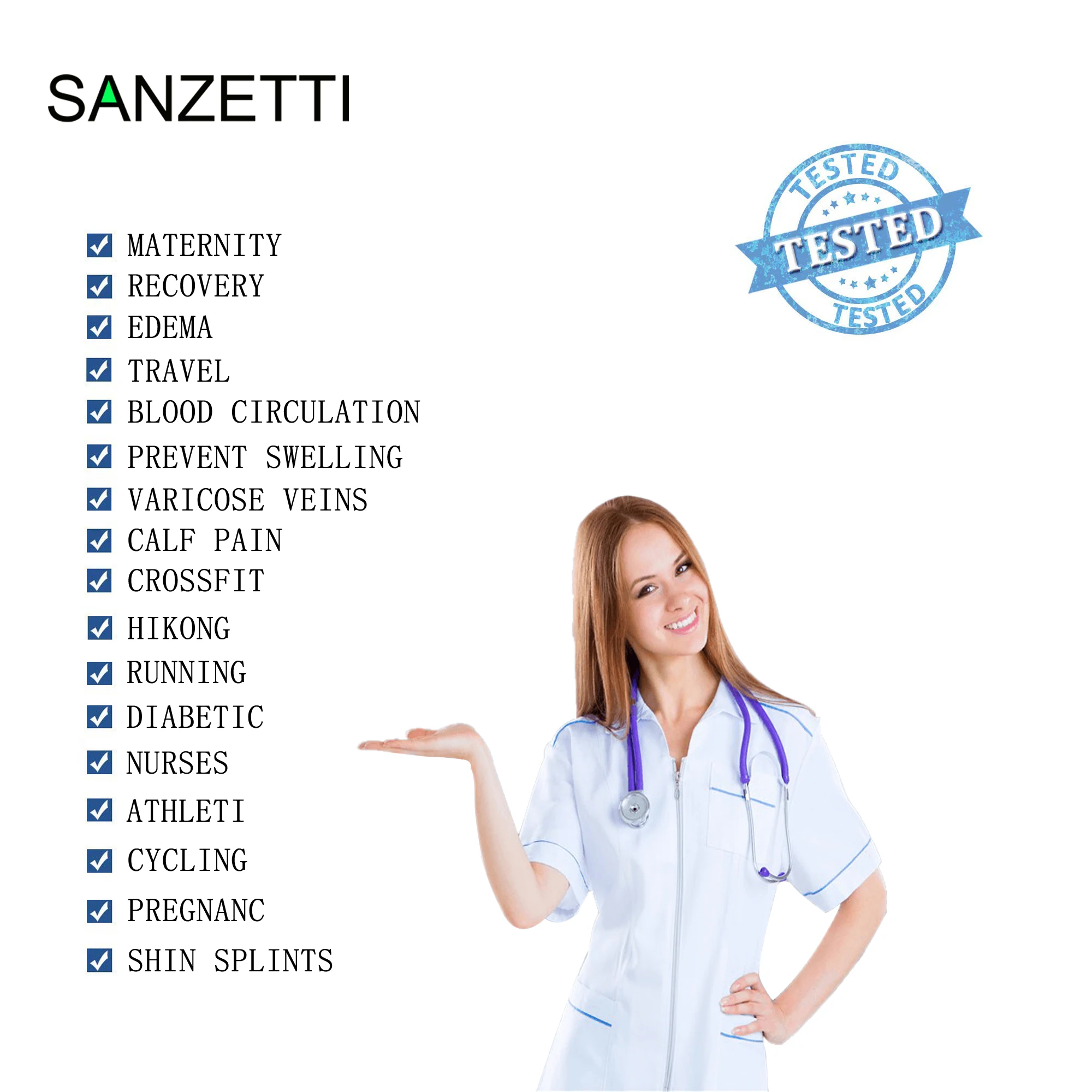 Носки SANZETTI женские цветные компрессионные хлопковые эластичные с поддержкой ног