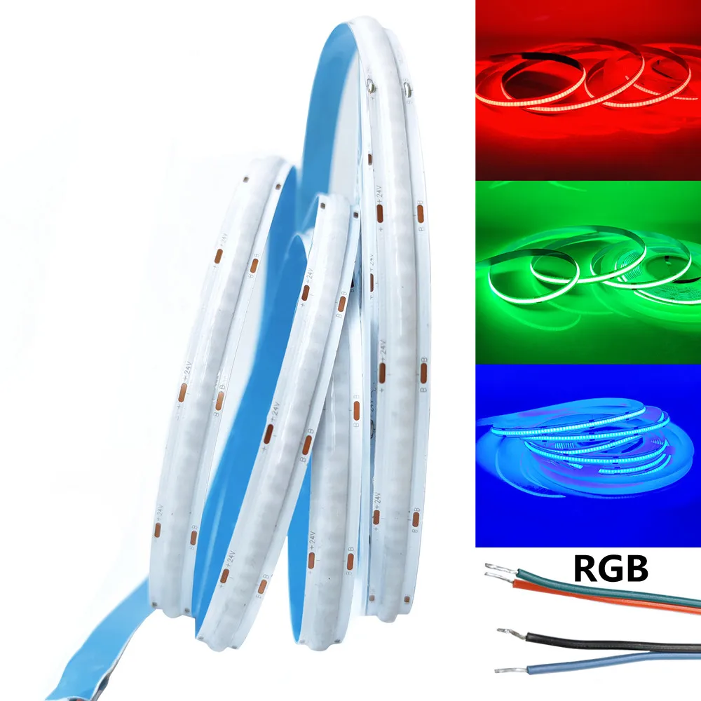 RGB COB LED Strip 12V 24V 630LEDs/m High Density Soft Flexible COB RGB Tape LED Light For Indoor Decoration Lighting
RGB COB LED Strip 12V 24V 630LEDs/m High Density Soft Flexible COB RGB Tape LED Light For Indoor Decoration Lighting