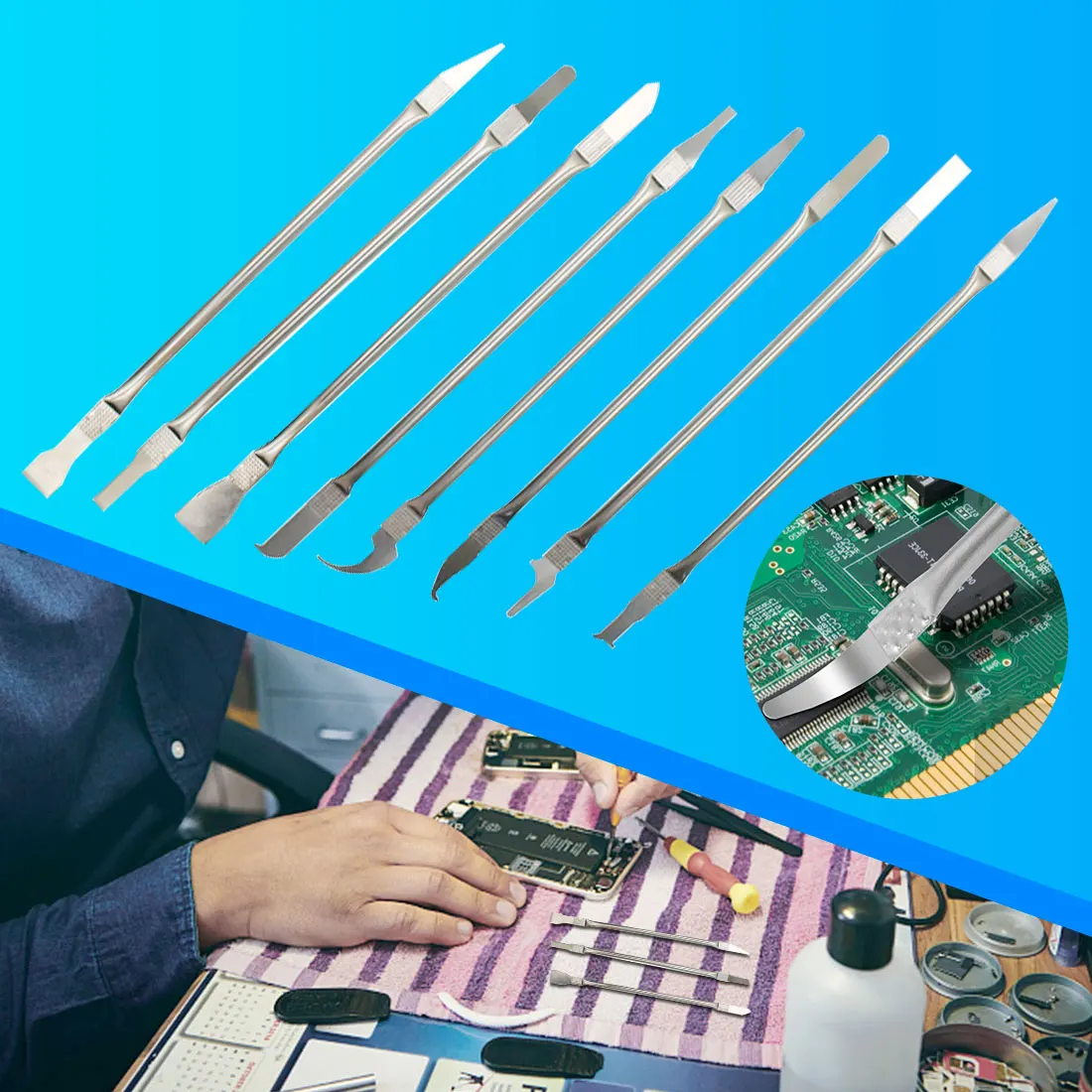 Процессор Металл отверстие для удаления, чтобы удалить 8in 1 микросхема ремонт тонкие набор инструментов для Мобильный телефон компьютер Про...
Процессор Металл отверстие для удаления, чтобы удалить 8in 1 микросхема ремонт тонкие набор инструментов для Мобильный телефон компьютер Про...