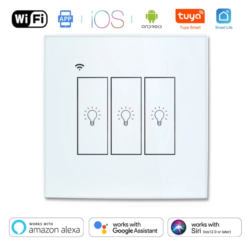 1/2/3 Gang Tuya переключатель Wi Fi 10A Европейский Стандартный Alexa Google Home голосовое