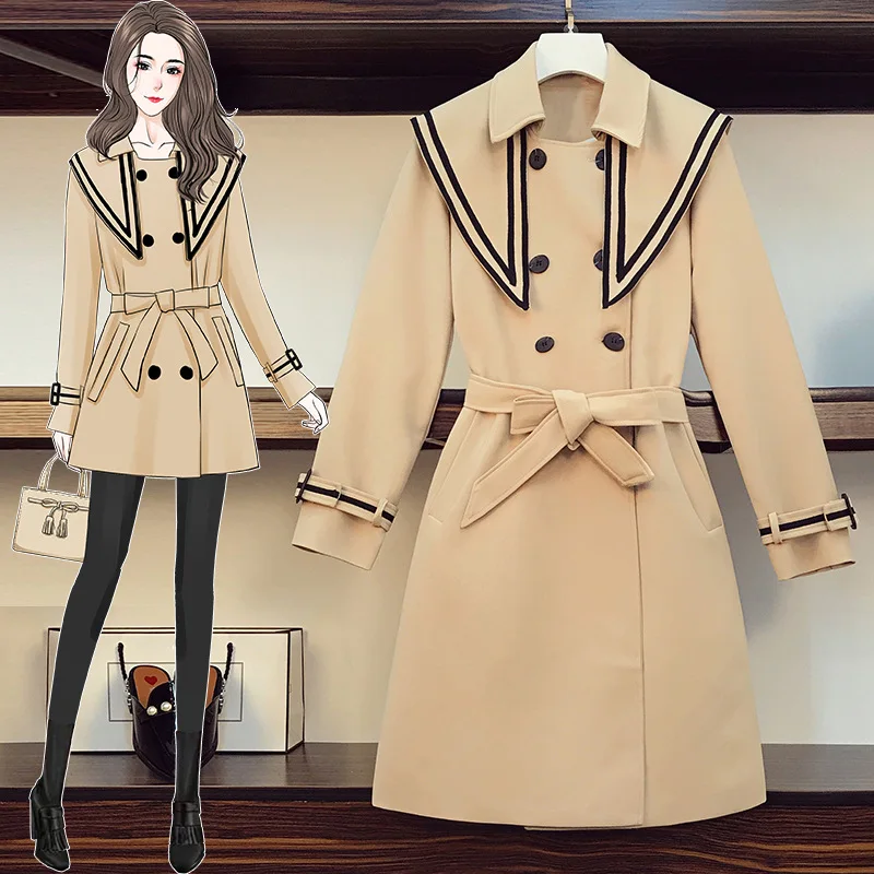 New Fashion 2021 Autumn And Winter Casual Double-breasted Simple Classic Long Short Trench Coat With Belt Chic Women's Trench
New Fashion 2021 Autumn And Winter Casual Double-breasted Simple Classic Long Short Trench Coat With Belt Chic Women's Trench