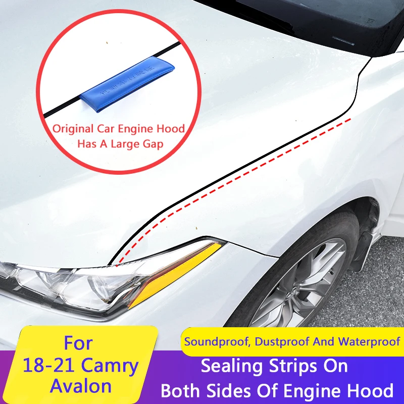 

QHCP Car Door Seal Strip Rubber Engine Hood Edge Sound Insulation Tailgate Sealing Sticker Fit For Toyota Camry Avalon Accessory