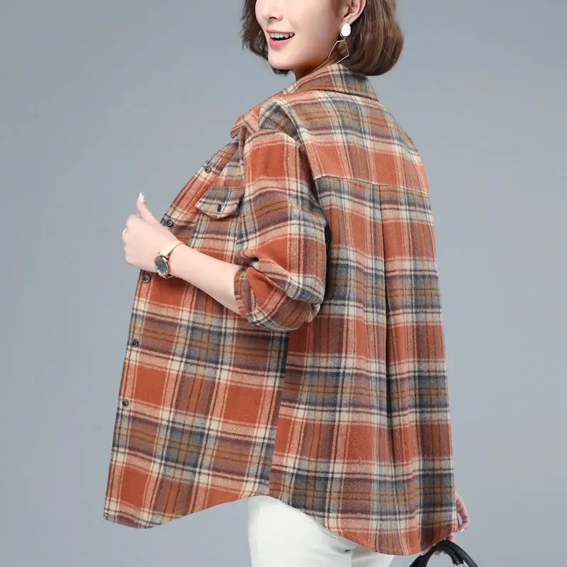 Vintage Plaid Blouse Women Long-sleeved 2022 Spring New style Ladies Loose Shirt Plus size 3XL Autumn Casual Female Plaid Tops
Vintage Plaid Blouse Women Long-sleeved 2022 Spring New style Ladies Loose Shirt Plus size 3XL Autumn Casual Female Plaid Tops