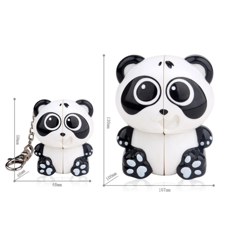 Cute Cartoon Tiger Panda Shaped 2x2x2 Magic Cube Keychain Fun Animals Mini Puzzle Educational Anti Stress Toy for Children | Игрушки и