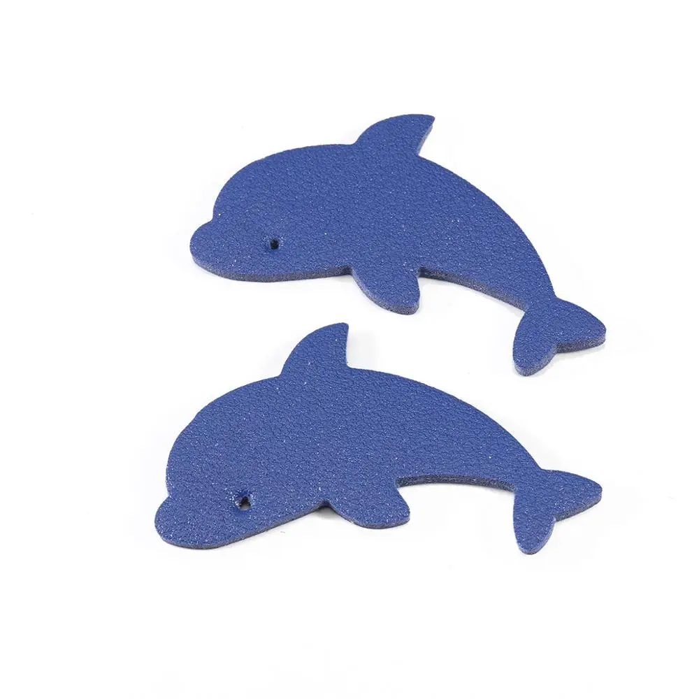 Fostfo 10pcs/lot Dolphin Leather Earrings Pendant Accessories Solid Color Necklace Bracelet Charm Handmade DIY Jewelry Finding | Украшения