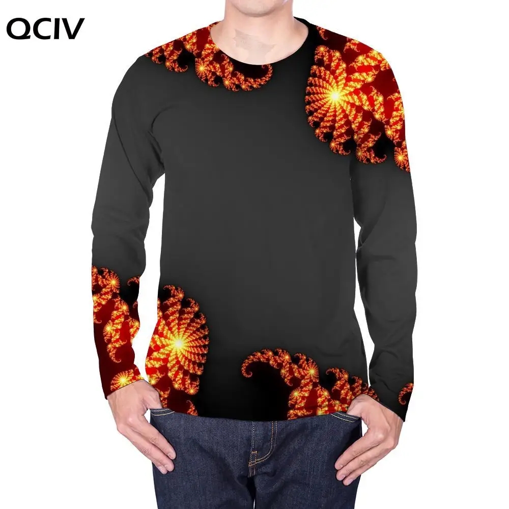 

QCIV Brand Dizziness Long sleeve T shirt Men Abstract Hip hop Pattern Anime Clothes Harajuku long sleeve shirt Mens Clothing New