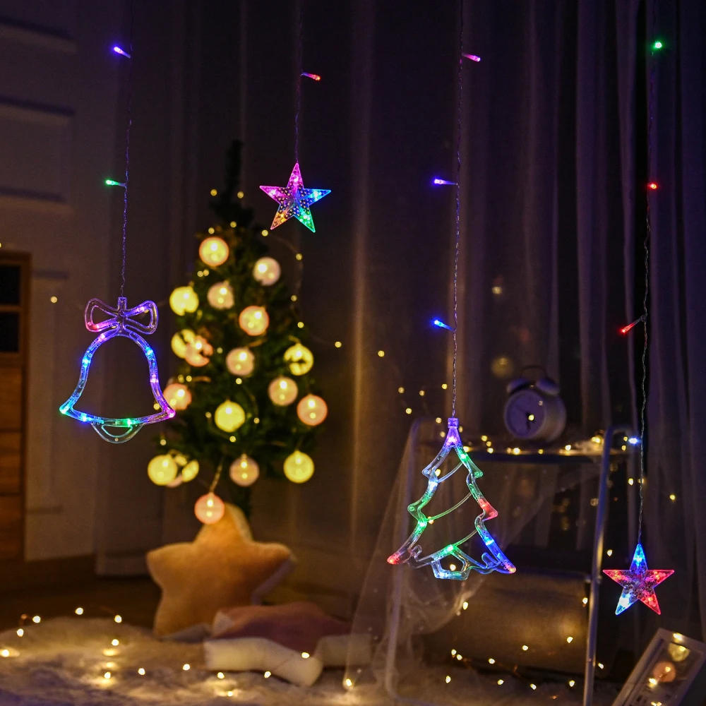 LED Deer Bells Curtain Light Christmas Garland String Fairy Lights Outdoor For Home Wedding Party New Year Decoration Light
LED Deer Bells Curtain Light Christmas Garland String Fairy Lights Outdoor For Home Wedding Party New Year Decoration Light
