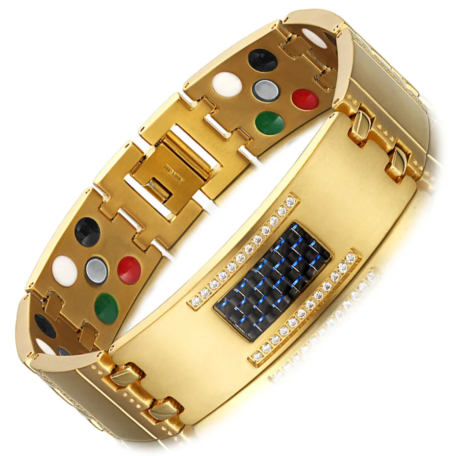 Exquisite Crystal Titanium Bracelets Bangles Magnetic Germanium Negative Ions Far Infrared Tourmaline Men's Jewelry
Exquisite Crystal Titanium Bracelets Bangles Magnetic Germanium Negative Ions Far Infrared Tourmaline Men's Jewelry