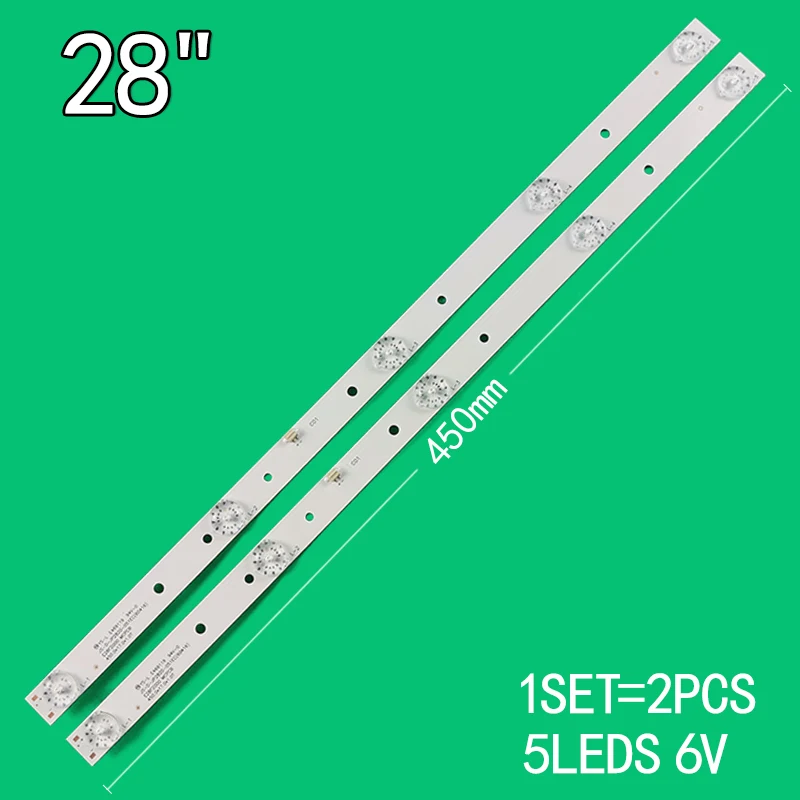 2pcs=1set 5leds 6v 450mm for Leroy 28-inch LCD TV T0T-28D2700-2X5-3030C-V6 JS-D-JP2820-051EC(60416) E28F2000 D28-F2000 
2pcs=1set 5leds 6v 450mm for Leroy 28-inch LCD TV T0T-28D2700-2X5-3030C-V6 JS-D-JP2820-051EC(60416) E28F2000 D28-F2000