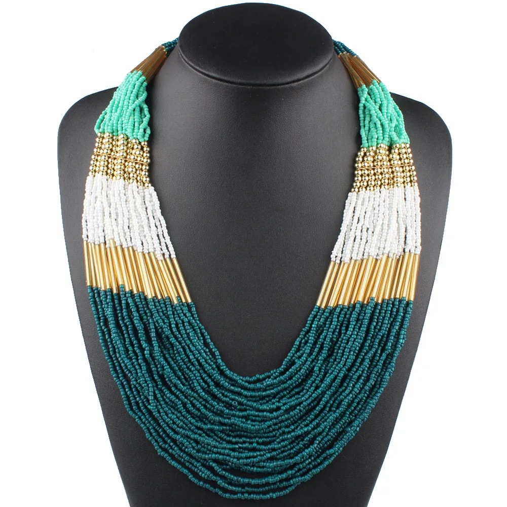 Bohemia Women Jewelry Accessories Ethnic Handmade Beads Bib Pendants Multi Layer Multi-Colors Glass Tube Necklace for Wedding
Bohemia Women Jewelry Accessories Ethnic Handmade Beads Bib Pendants Multi Layer Multi-Colors Glass Tube Necklace for Wedding