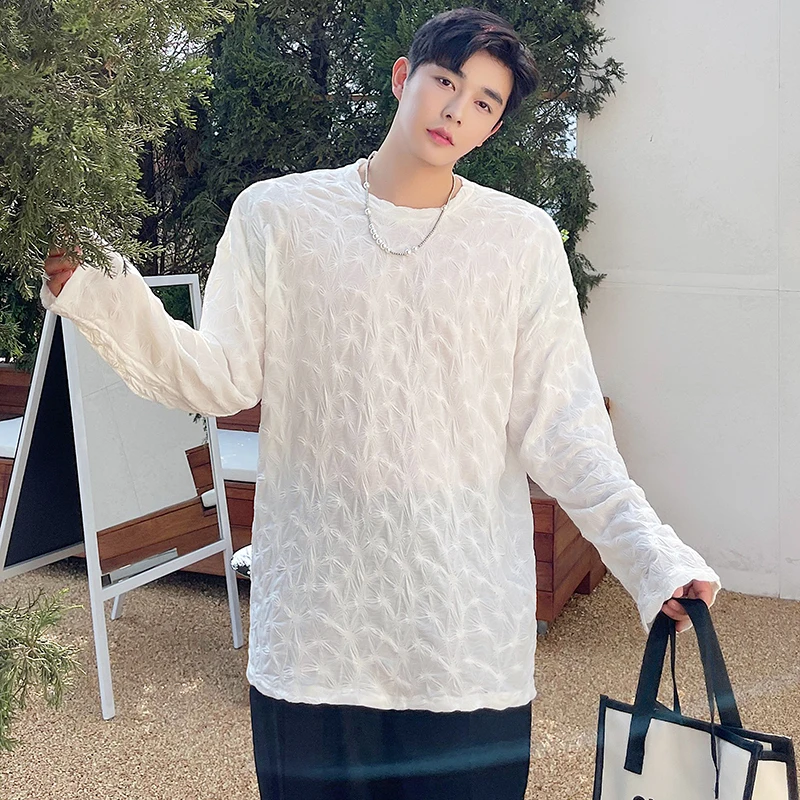 Male Streetwear Fashion Ins Net Celebrity Tops Tees Shirt Men's See Through Breathable Thin Loose Casual Long Sleeve T-shirt
Male Streetwear Fashion Ins Net Celebrity Tops Tees Shirt Men's See Through Breathable Thin Loose Casual Long Sleeve T-shirt