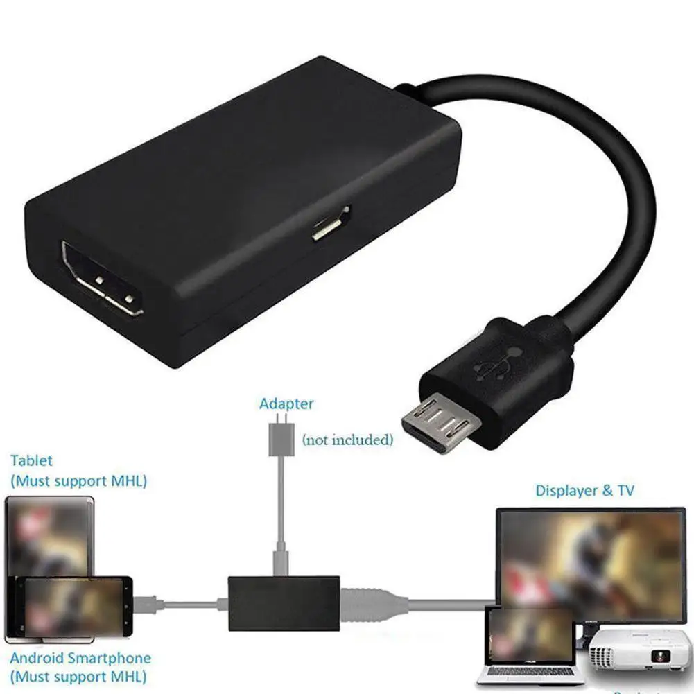 Адаптер Micro USB в HDMI-совместимый для ТВ монитора HUAWEI Xiaomi HD преобразователь HDMI 1080P