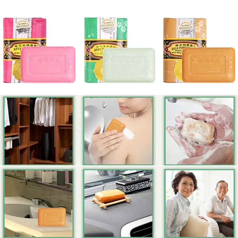 125g Bee Sandalwood Rose Jasmine SoapCleaning Family BathTravel Acne Remove Oil-control Soap Made Hand Soap Bacteriostatic D7P0
125g Bee Sandalwood Rose Jasmine SoapCleaning Family BathTravel Acne Remove Oil-control Soap Made Hand Soap Bacteriostatic D7P0