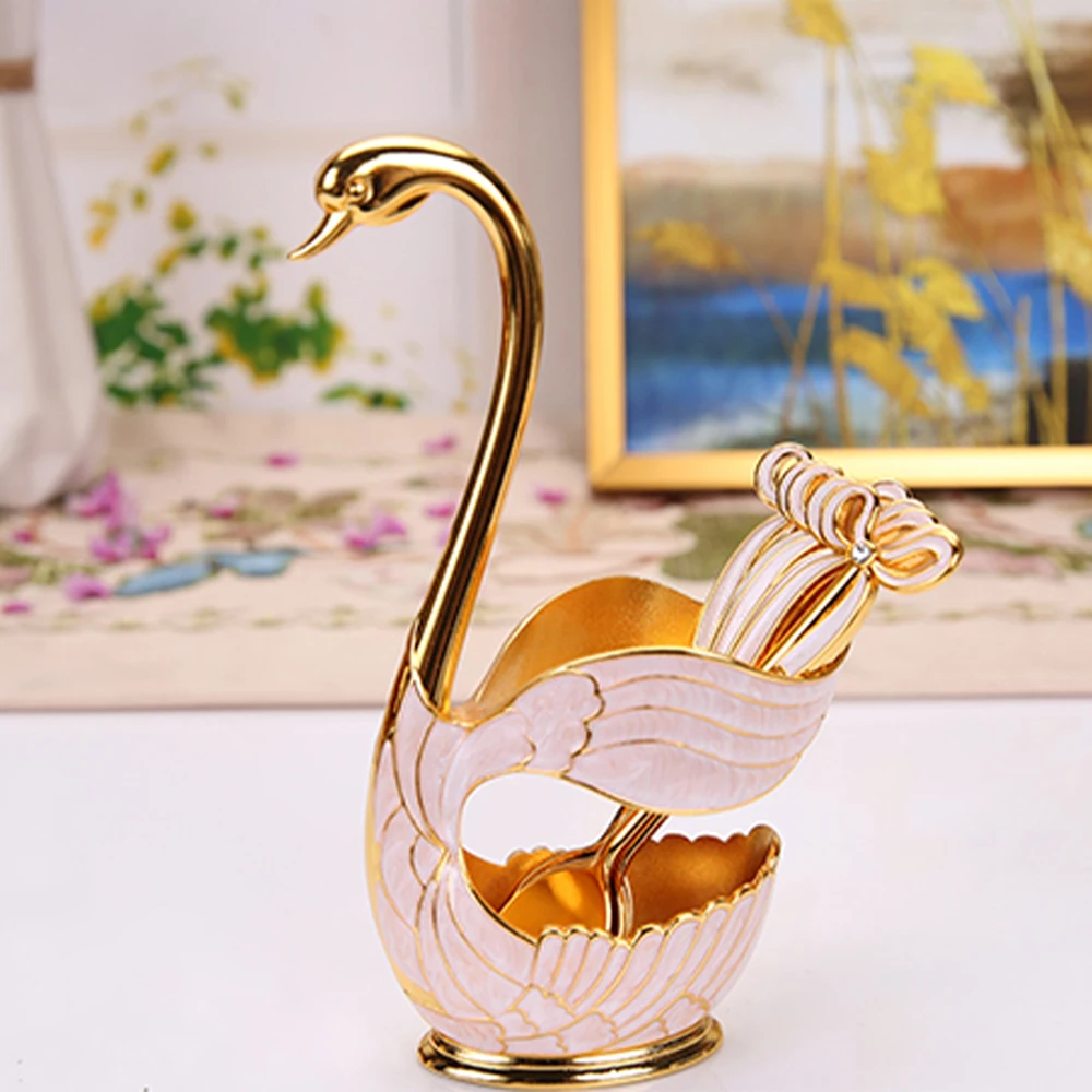 Swan Fruit Base Holder Forks Set Stainless Steel Salad Dessert Forks Coffee Cake Teaspoon Portable Tableware Dinnerware Cutlery
Swan Fruit Base Holder Forks Set Stainless Steel Salad Dessert Forks Coffee Cake Teaspoon Portable Tableware Dinnerware Cutlery
