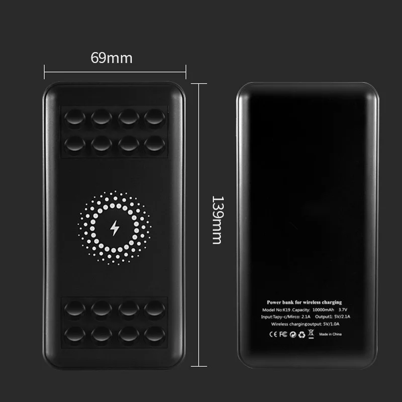 QI Wireless Charger Power Bank External Battery 10000mAh Charging Portable Powerbank Dual input for iPhone 11 xiaomi | Мобильные