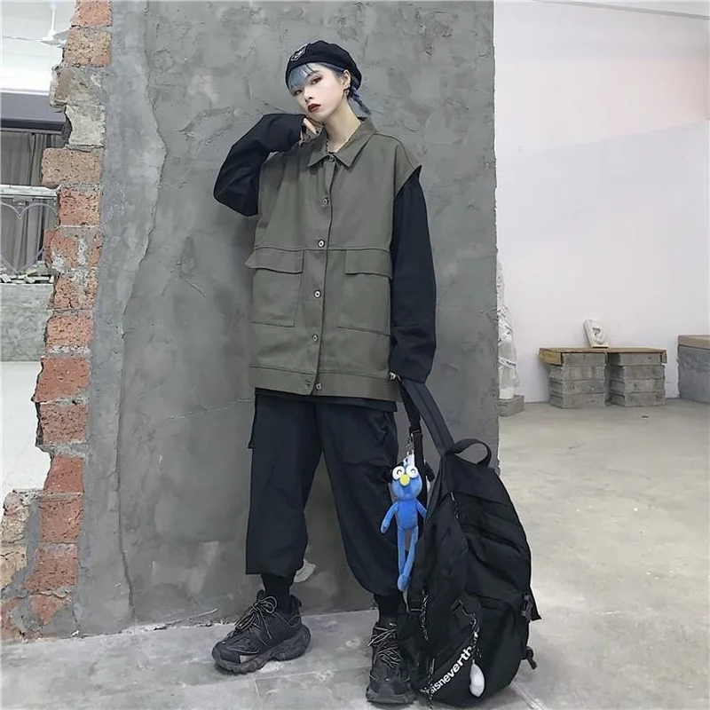 Vests Women Hip Hop Couples Chic BF Style Leisure Harajuku Teens Streetwear Cargo All-match Unisex Spring Fashion Ladies Outwear
Vests Women Hip Hop Couples Chic BF Style Leisure Harajuku Teens Streetwear Cargo All-match Unisex Spring Fashion Ladies Outwear